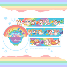 Load image into Gallery viewer, ☆ Hamtaro Rainbow Rescue Glittery / Gold Foil Washi Tape ☆
