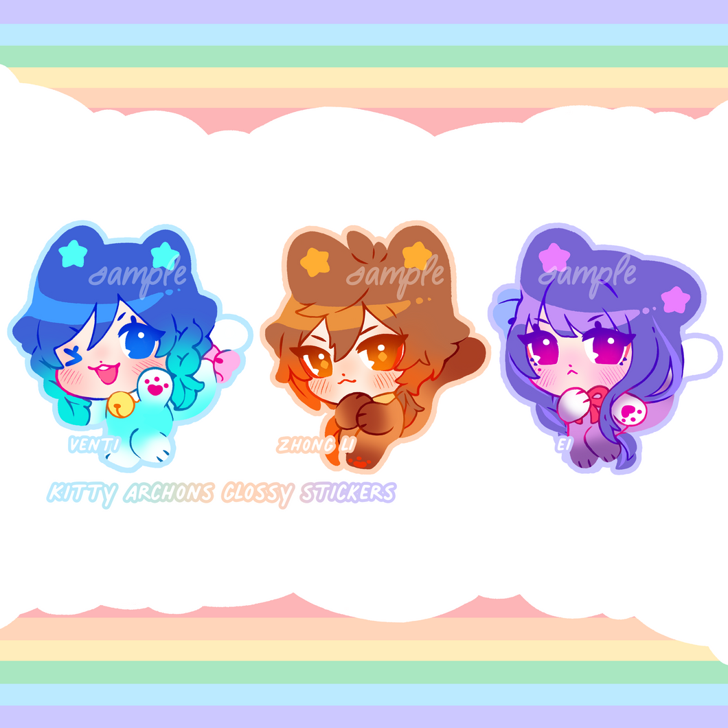 ☆ Kitty Archons Glossy Stickers ☆