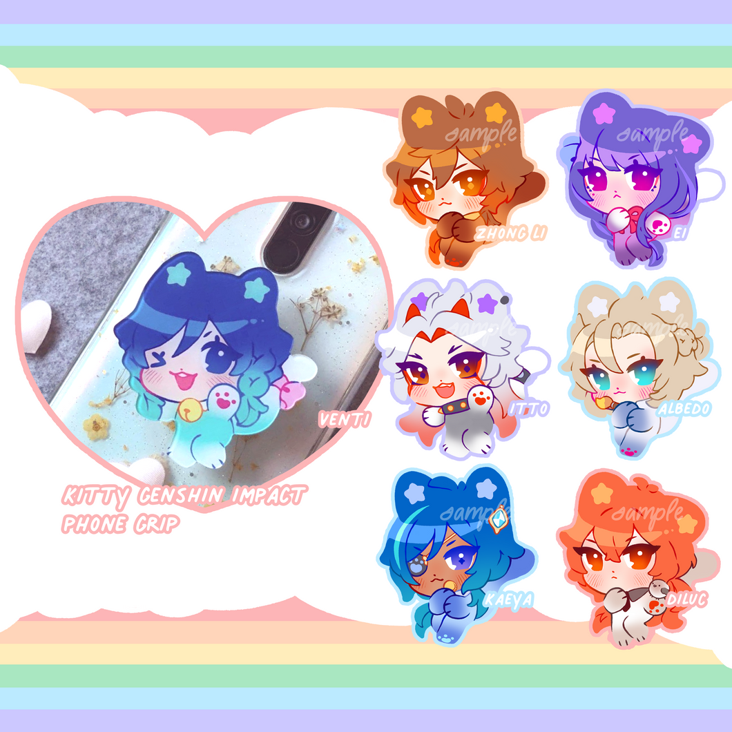 ☆ Kitty Genshin Impact Phone Grip ☆